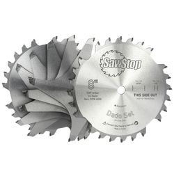 Premium Dado Set 203.2 X 15.875 X 24t 4 X 1/4', 1/8',1/16',3/32' Chip